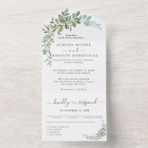 Mariage Rustique Aquarelle Eucalyptus Vert Doux