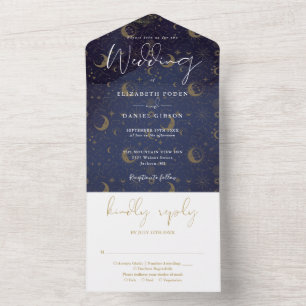 Invitation Tout En Un Mariage Spirituel Céleste Élégant