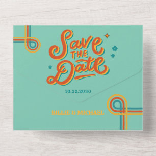 Invitation Tout En Un Mariage Super rétro
