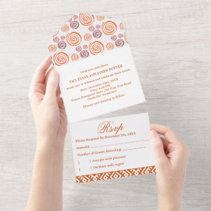 Invitation Tout En Un Mariage sur le thème de l'impression africaine abs