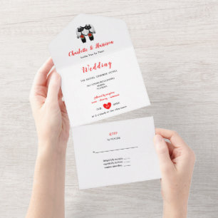 Invitation Tout En Un Mariées lesbiennes Cute Wedding