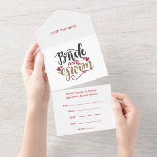 Invitation Tout En Un Mariés après la fête d'élopement