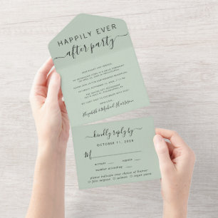 Invitation Tout En Un Menu Élégant Choix Sage Mariage Réception