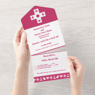 Invitation Tout En Un Mode multijoueur en framboise