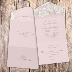 Invitation Tout En Un Moderne Elégant Aquarelle Repas Invité Adressé