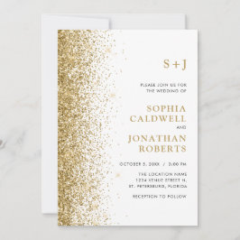 Invitation Tout en un Monogramme Sparkly Parties scintillant 