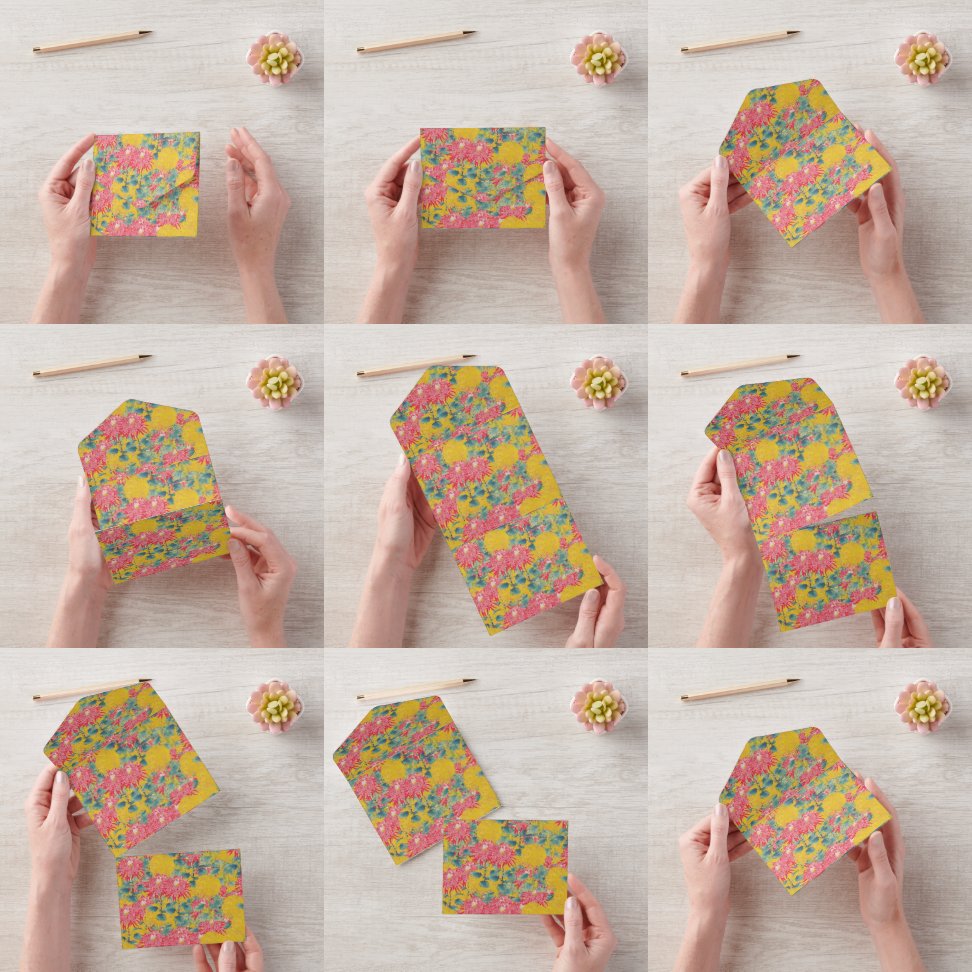 Invitation Tout En Un Motif floral coloré sur tout l'impression tablier 