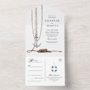 Invitation Tout En Un Nautical Lighthouse Destination Mariage