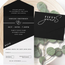 Noir Blanc 50e anniversaire de naissance ou de mar