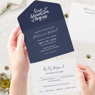 Invitation Tout En Un Notre Aventure Commence Le Mariage Tout En Un