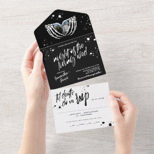 Invitation Tout En Un Nuit d'Halloween de la Mariage vivante