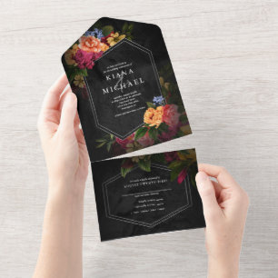 Invitation Tout En Un Nuits Sultry Floral Mariage ID829