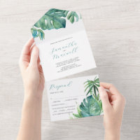 Palm Tropical Mariage moderne tout en une invitati