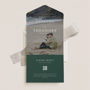 Invitation Tout En Un Parker phoque photo moderne et envoyer Mariage