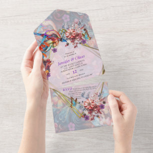 Invitation Tout En Un Peinture Imaginaire Fleurs exprimant la nature