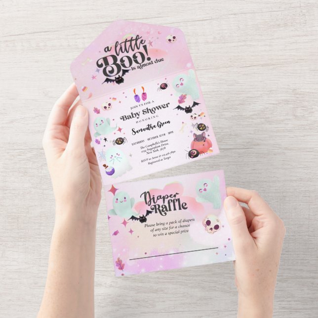 Invitation Tout En Un Petit garçon Baby shower fille bébé (Déchirure)