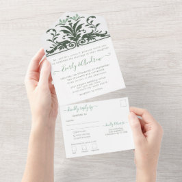 Invitation Tout En Un Photo Back Art Nouveau Dragonfly Lily Pad