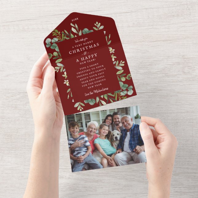 Invitation Tout En Un Photo des voeux de Noël (Déchirure)