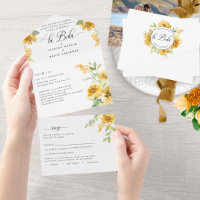 Photo Espagnol, Mariage Floral Jaune Déchirer RSVP