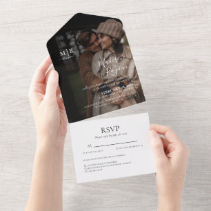Invitation Tout En Un Photo RSVP Mariage tout en un
