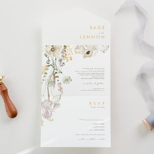 Invitation Tout En Un Photos Fleur sauvage Whimsical Et Envoyer
