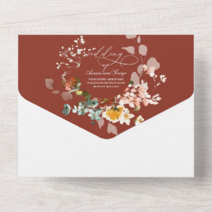 Invitation Tout En Un PixDezines Aquarelle Automne Fleurs de Jardin