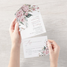 Invitation Tout En Un PixDezines Éditeur Pick H2 Dusty Rose Roses