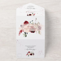 PixDezines Rustique Blush Bourgogne AquarelleFleur