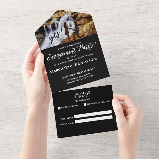 Invitation Tout En Un Plan-cadre de l'engagement - Photo-cascade (Déchirure)