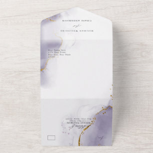 Invitation Tout En Un Plum Dusty Purple Abstrait
