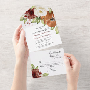 Invitation Tout En Un Português Rustique Mariage Tout en un