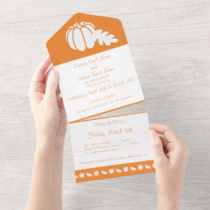 Invitation Tout En Un Potiron dans l'Orange