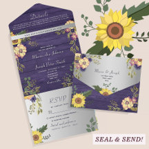 Purple Ferme Russe Mariage de tournesol