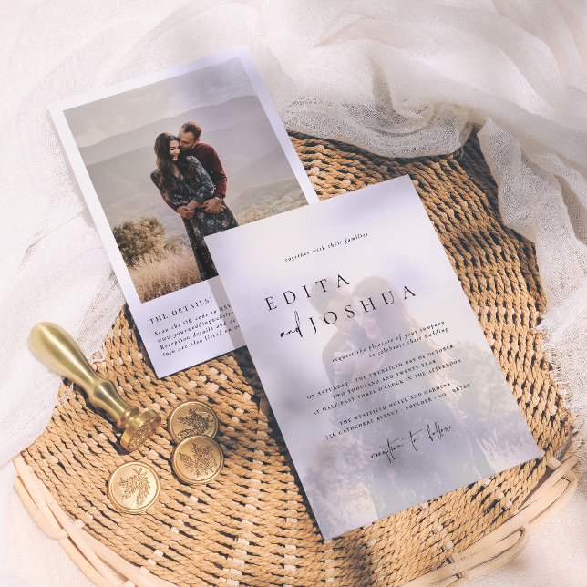 Invitation Tout en un QR Code 2 Mariage photo (Créateur téléchargé)