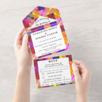 Retro Vintage années 1980 Colorful Motif Mariage