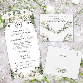 Invitation Tout En Un Rose Garden Romance Floral Mariage