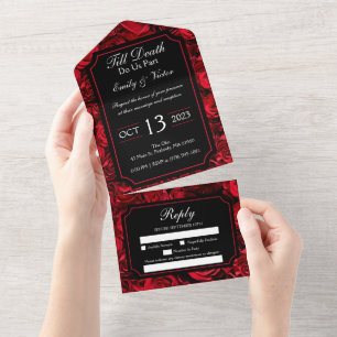 Invitation Tout En Un Rose gothique tout en un mariage Inviter