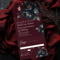 Rouge foncé Moody Romantique noir pivoine Mariage 