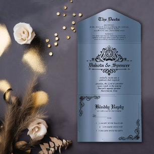Invitation Tout En Un RPG vintage   Blue Sheen