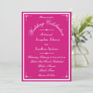 Invitation Tout en un RSVP E-mail Site Web Chic Magenta Maria