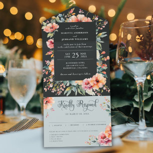 Invitation Tout En Un Rustic Country Sage Vert Moderne Floral Mariage