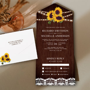 Invitation Tout En Un Rustic Wood Lace String
