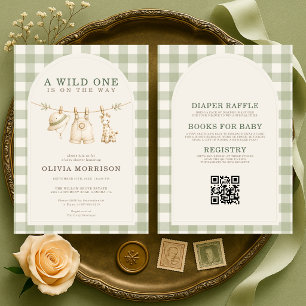 Invitation Tout en Un Safari Jungle Baby Shower