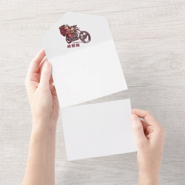 Invitation Tout En Un Santa Biker Christmas Costume for Bikers Invitatio (Déchirure)