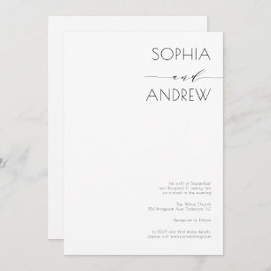 Invitation Tout en un simple Mariage de calligraphie moderne