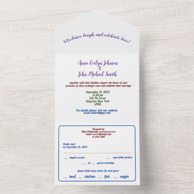 Invitation Tout En Un Simple tout en un  (À l'intérieur)