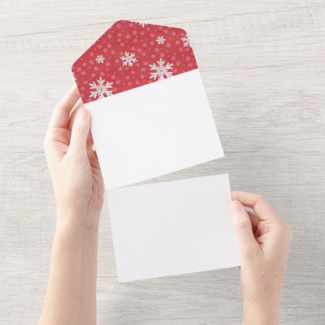 Invitation Tout En Un Snowflakes à l'invitation de Noël (Déchirure)