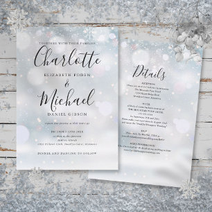 Invitation Tout en un Snowflakes Mariage d'hiver