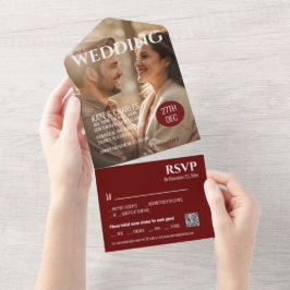 Invitation Tout En Un Style de magazine personnalisé unique