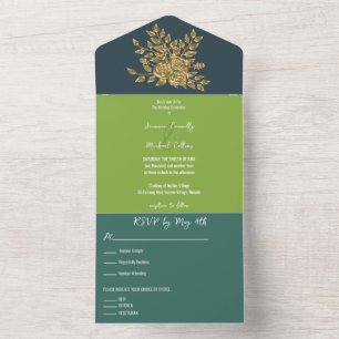 Invitation Tout En Un Superbe Mariage Rose Or